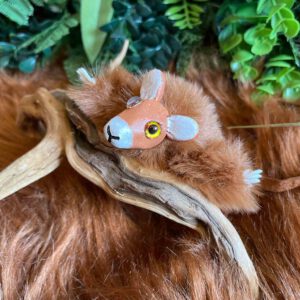 Fluffy brown mouse plushie
