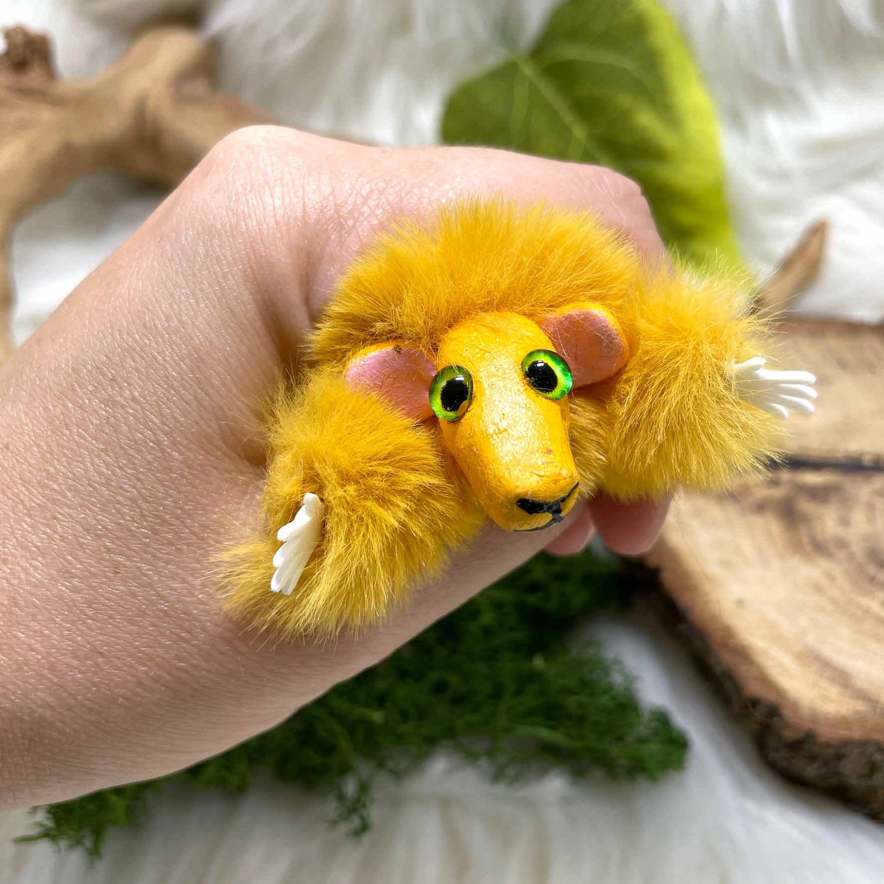 Fluffy yellow mouse plushie: Berta - Image 3