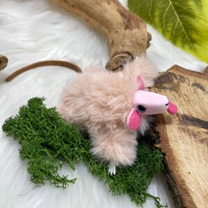 Fluffy pink mouse plushie: Maeve