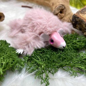 Fluffy pink mouse plushie: Fiona