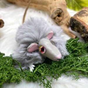 Fluffy grey mouse plushie: Albert