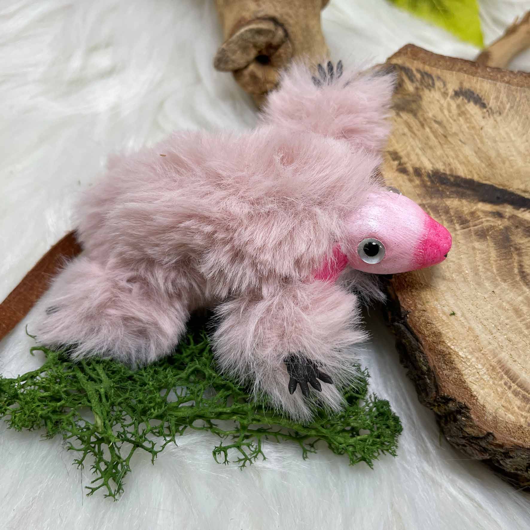 Fluffy pink mouse plushie: Jacqueline - Image 2
