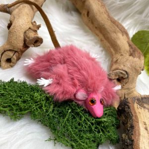 Fluffy pink mouse plushie: Willow